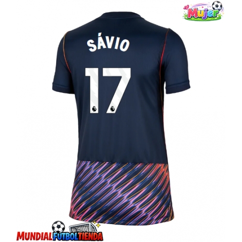 Camiseta Tottenham Hotspur Savio #17 Segunda Equipación Replica 2026-27 para mujer mangas cortas